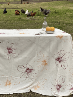 Mantel Impermeable Magnolias (estampa a mano)