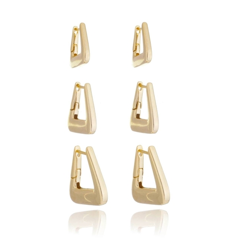 Brinco trio argola triangular