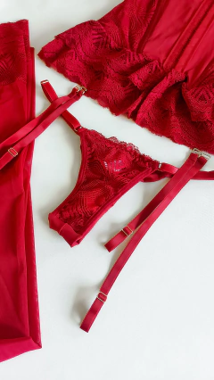 Imagem do Espartilho Vênus Completo Vermelho. Ref 306
