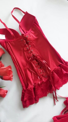 Imagem do Espartilho Vênus Completo Vermelho. Ref 306
