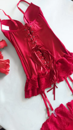 Espartilho Vênus Completo Vermelho. Ref 306