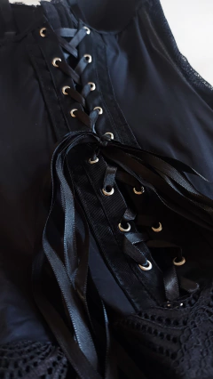 Espartilho Vênus Completo Preto. Ref 306 - Momentu´s lingeries