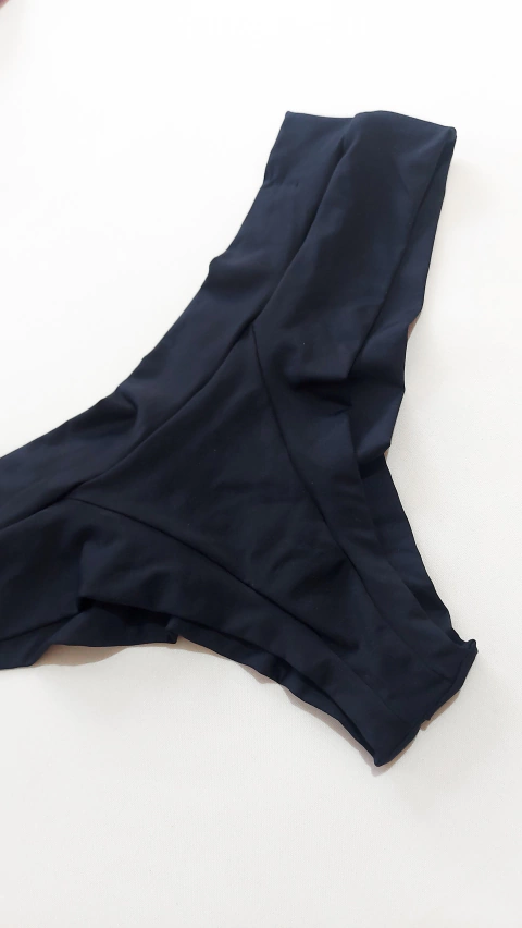 Calcinha Conforto Fio Duplo Preta. Ref. 116