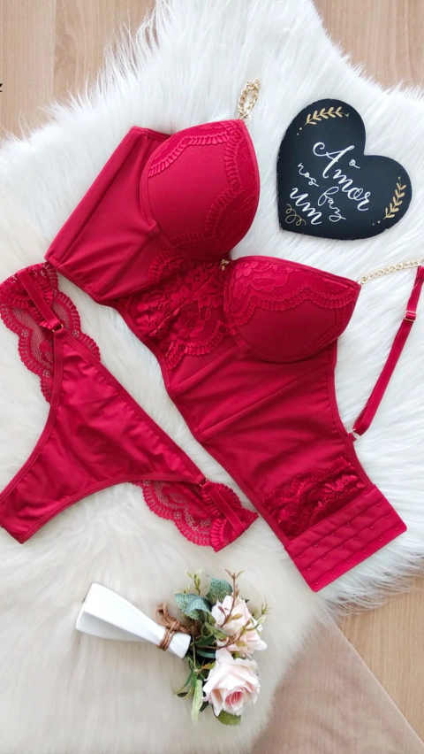 Lingerie Fênix Vermelho. Ref 814