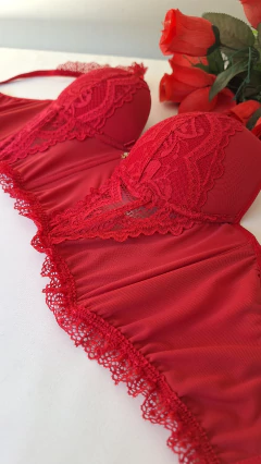 Lingerie Enamorados Cropped Vermelho. Ref 809 - Momentu´s lingeries
