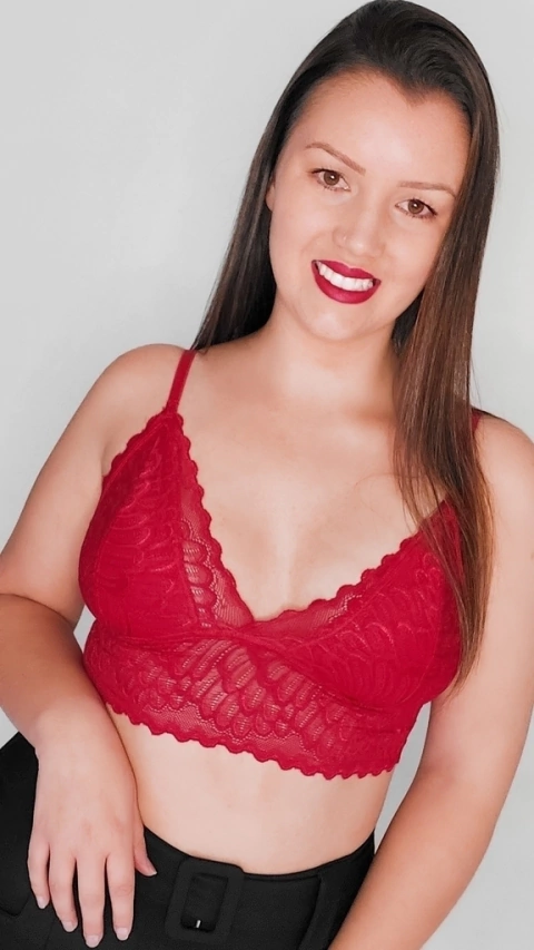 Top LUV Sutiã Renda Vermelho Sem Bojo. Ref. 1094