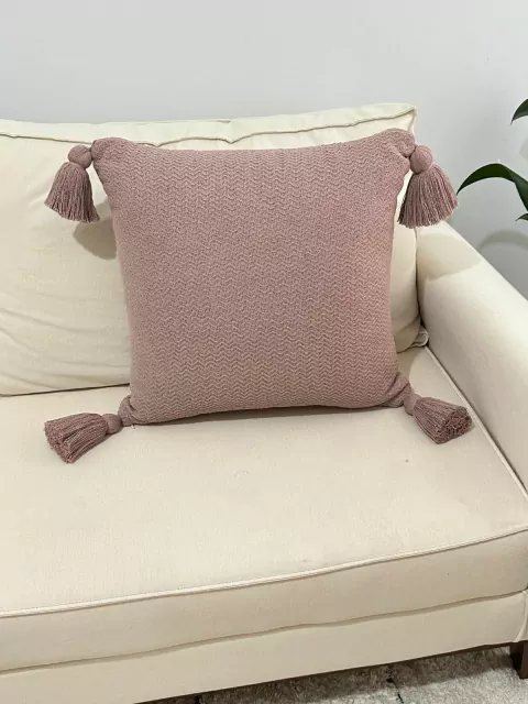 Capa de Almofada Chevron Rosa Pó 50cm