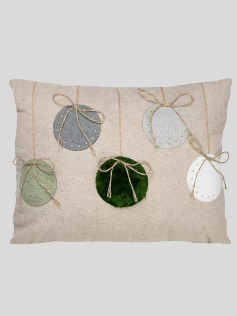 Capa para Almofada Retangular Natal Bolas 36x45cm