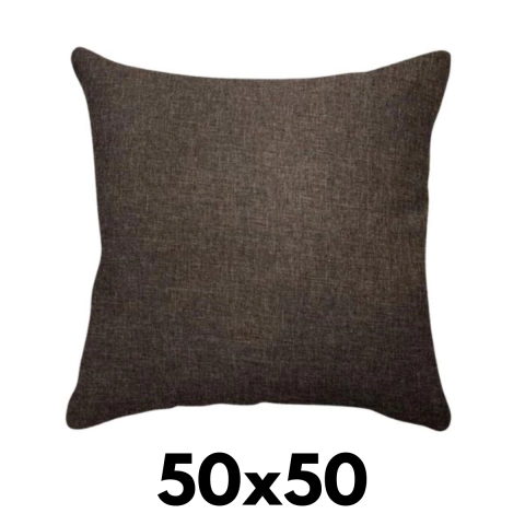 Capa de Almofada Lisa Linho Marrom 50x50cm