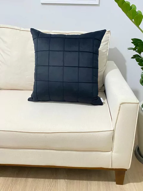 Capa de Almofada Veludo Square Preto 50cm