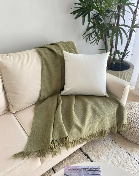 Capa de Almofada Lisa Veludo Branco 43cm