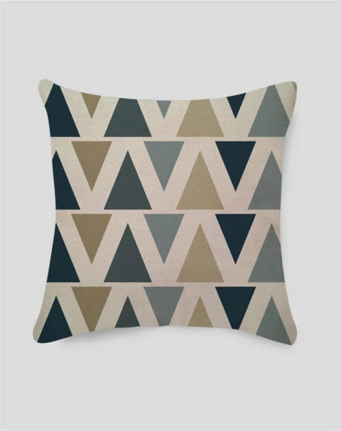 Capa de Almofada Triângulos Azul 43cm