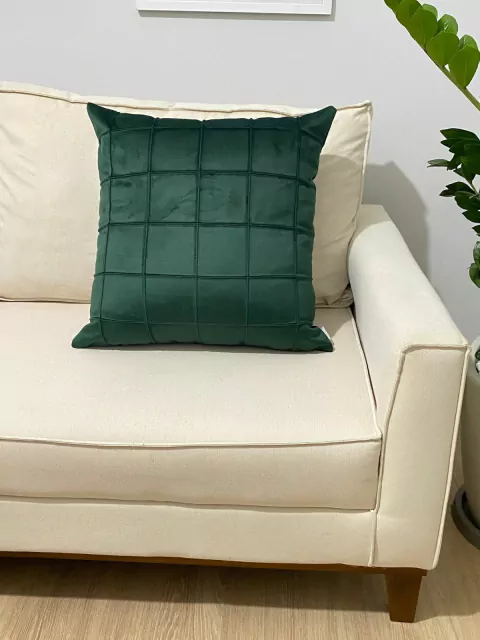 Capa de Almofada Veludo Square Verde 50cm