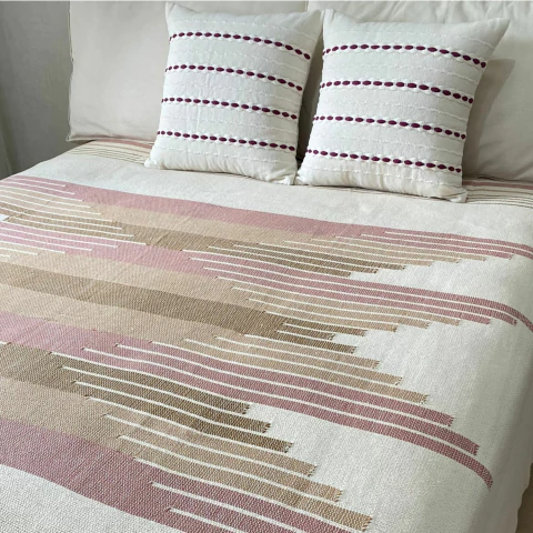 Colcha de Algodão Boho Liv Marrom Bordô 230x240cm