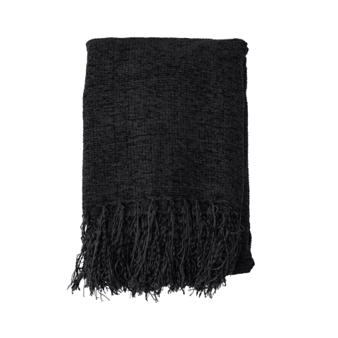 Manta Decorativa Chenille Marrom Café