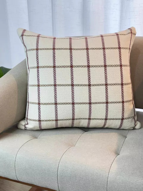 Capa De Almofada Boho Chic Marsala c/ Caramelo Xadrez 50 cm