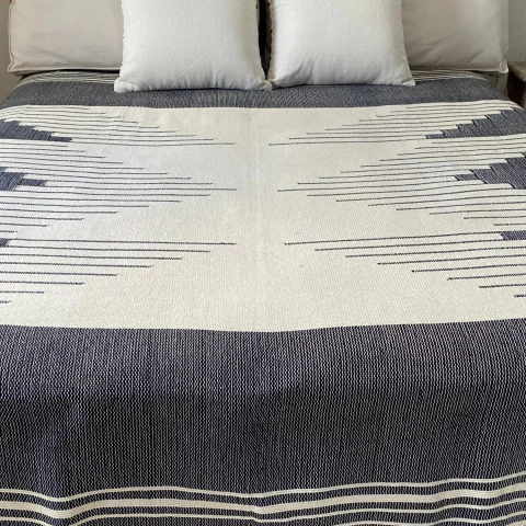 Colcha de Algodão Boho Liv Preto 220x240cm