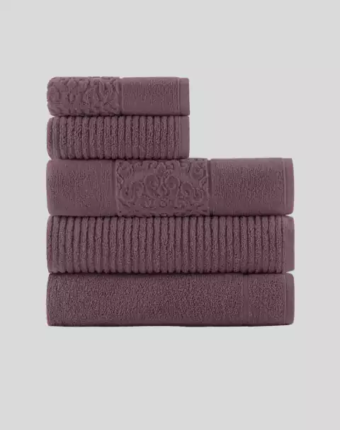 Jogo de Toalhas 5 Pçs Ele e Ela Roxo