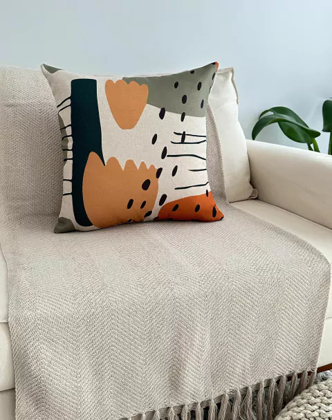 Capa de Almofada Tulipa Laranja 43cm