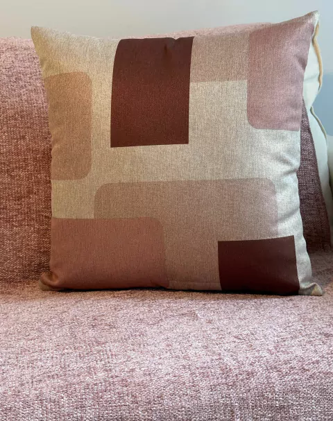 Capa Linho Estampado Quadrado Moderno 43x43