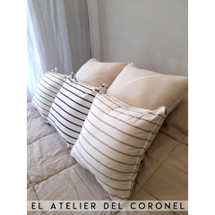 ALMOHADON GABARDINA RAYADO 40x40 - comprar online