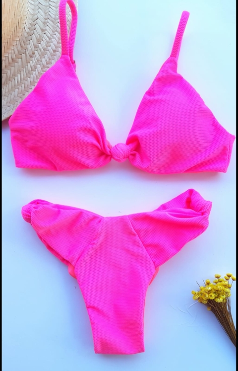 biquini nó texturizado pink neon