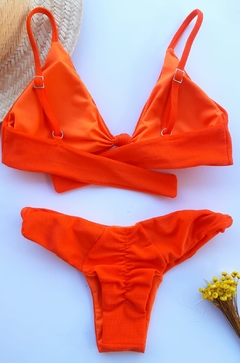 biquini nó texturizado laranja neon - comprar online