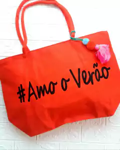 Bolsa de Praia Amo o Verão Laranja