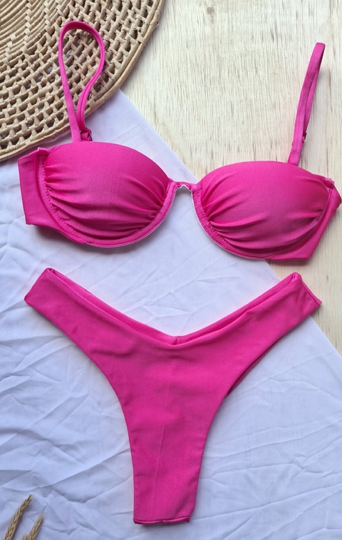 Biquini arco quadrado Pink