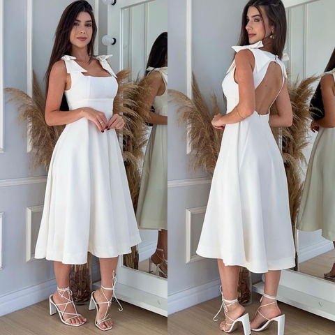 Vestido Cecília Midi Branco - comprar online
