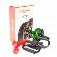 Kit fitness Rueda Abdominal + Mancuernas + Push up+ bandas resistencia - comprar online