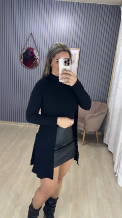 Conjunto croped e cardigan