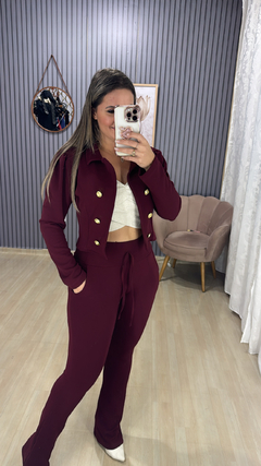 Conjunto calça blazer malha crepe - Visajo Store