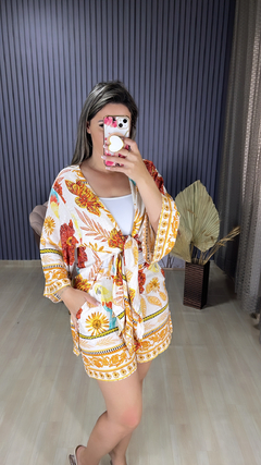 CONJUNTO KIMONO 2 PEÇAS VISCOLINHO COLOR na internet