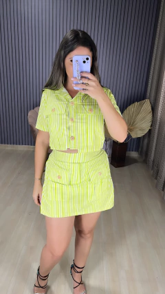Conjunto shorts saia lista - comprar online