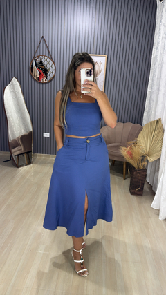 Conjunto saia MIDI linho - Visajo Store