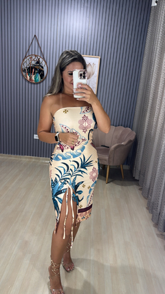 Vestido canelado inspiração farm - loja online