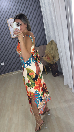 Vestido canelado inspiração farm na internet
