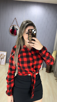 Camisa xadrez de amarrar na frente - comprar online
