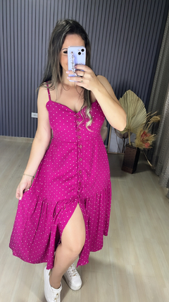 Vestido alça midi poa na internet