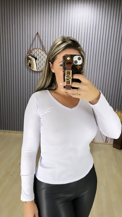 Blusa básica térmica canelada - loja online