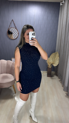 Vestido Anarruga strass