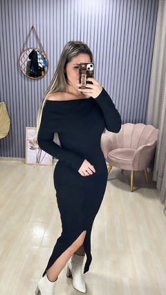 Vestido anarruga longo - loja online
