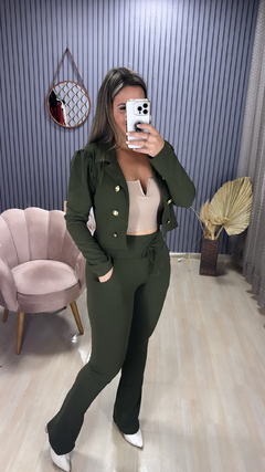Conjunto calça blazer malha crepe - comprar online