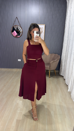 Conjunto saia midi linho na internet