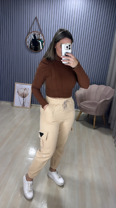 Calça moleton cargo