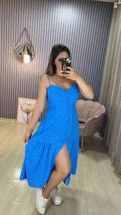 Vestido alça midi poa - comprar online