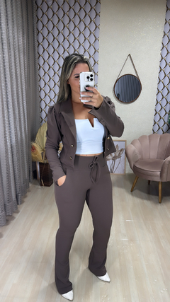 Conjunto calça blazer malha crepe - comprar online