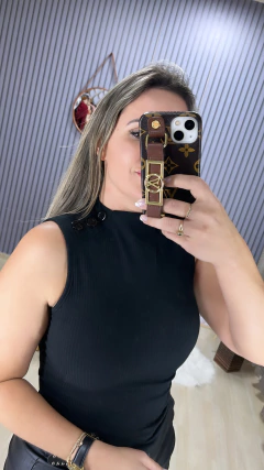 Regata canelada botões - loja online