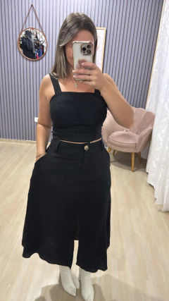 Imagem do Conjunto saia midi linho
